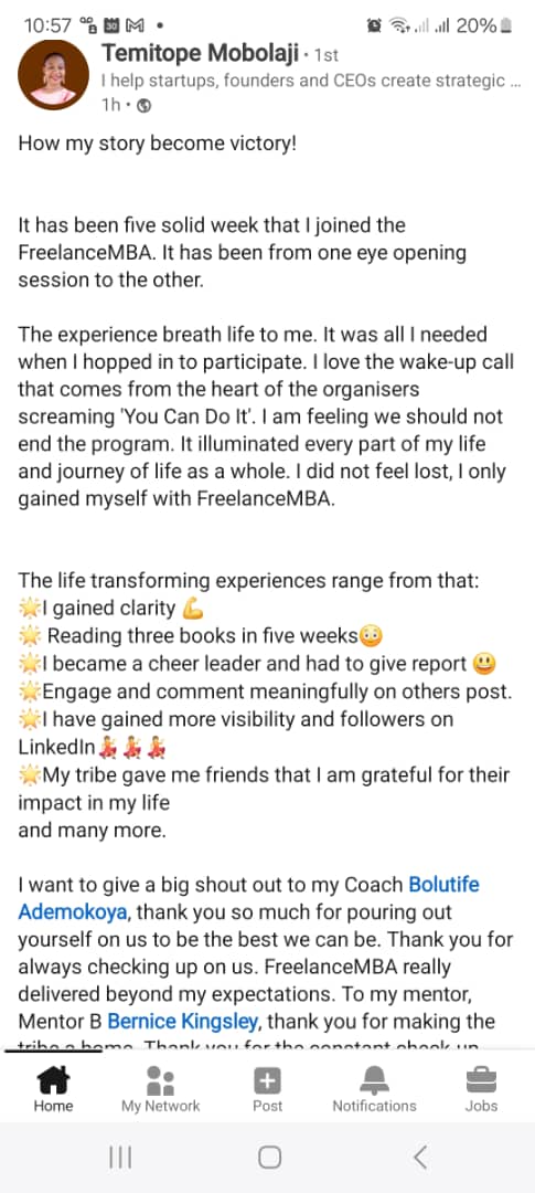 MBA freelancers Testimonials (5)